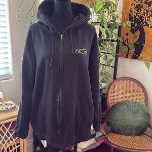 Black Oscars Zip Up Hoodie Sweatshirt